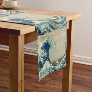 Vintage Japan, Great Wave off Kanagawa Party  Shor Short Table Runner