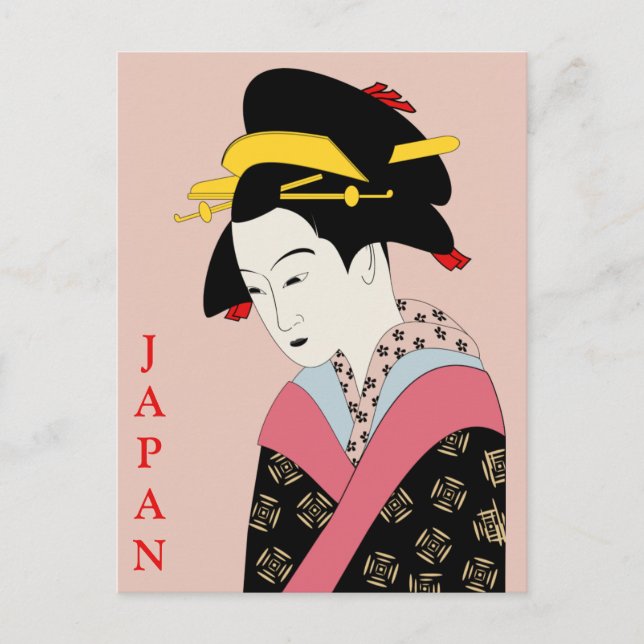 Vintage Japan Japanese Geisha Travel Postcard (Front)