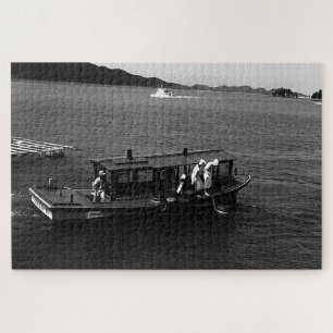Vintage Japan Mie Mikimoto Island Pearl diver boat Jigsaw Puzzle