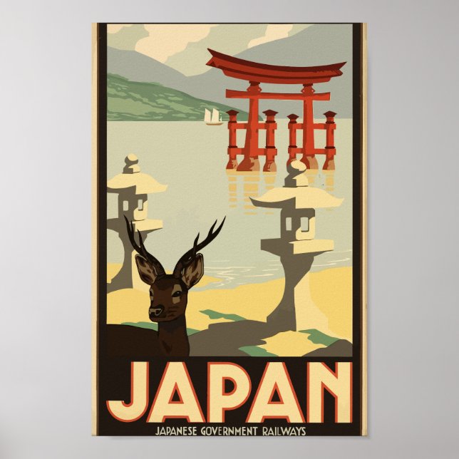 Vintage Japan Travel Poster (Front)