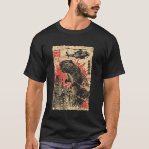 Vintage Japanese Art Anime Capybara Kaiju Monster T-Shirt