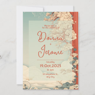 Vintage japanese art Invitation