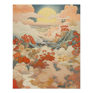 Vintage japanese art  poster