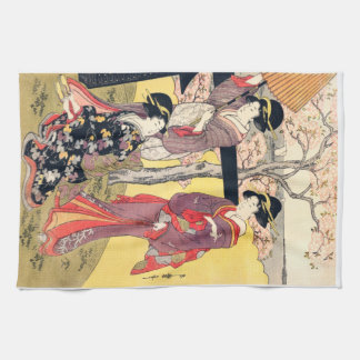 VINTAGE JAPANESE ART TEA TOWEL