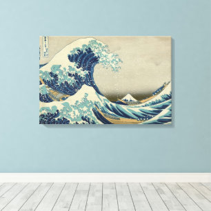 Vintage Japanese Art, The Great Wave by Hokusai Canvas Print
