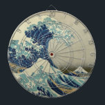 Vintage Japanese Art, The Great Wave by Hokusai Dartboard<br><div class="desc">36 Views of Mount Fuji: The Great Wave Off the Coast of Kanagawa by Katsushika Hokusai from the Edo period, c. 1830. Asian vintage fine art nautical illustration featuring a maritime seascape of huge crashing tidal waves with boats of people and Mount Fuji in the distance. Although assumed to be...</div>