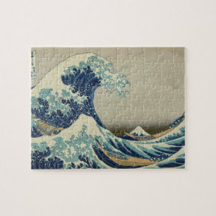Vintage Japanese Art, The Great Wave by Hokusai Jigsaw Puzzle