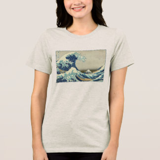 Vintage Japanese Art, The Great Wave by Hokusai Tri-Blend Shirt