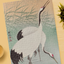 Vintage Japanese Art Two Cranes 1000 pieces hard