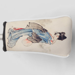 Vintage Japanese Art Woman in a Kimono Golf Head Cover