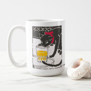 Vintage Japanese Beer Cat Art Goyo Retro Coffee Mug