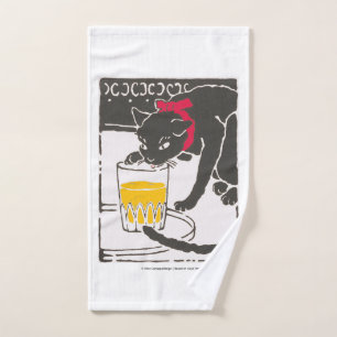 Vintage Japanese Beer Cat Art Goyo Retro Hand Towel