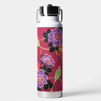 Vintage Japanese Bird and Flower Water Bottle