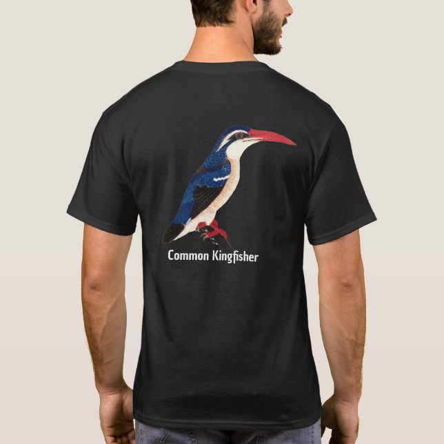 Vintage Japanese Bird Art Common Kingfisher T-Shirt (Back)