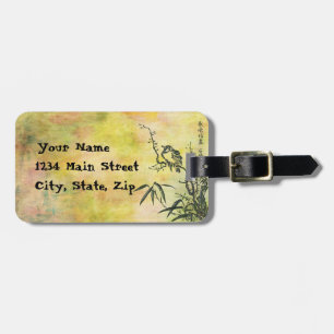 Vintage Japanese Bird Luggage Tag
