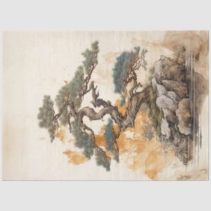 Vintage Japanese Bonsai Tree Tissue Paper