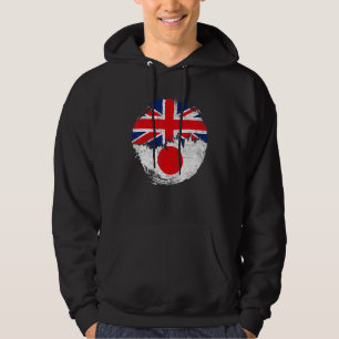 Vintage Japanese British Flag Roots Japan Distress Hoodie