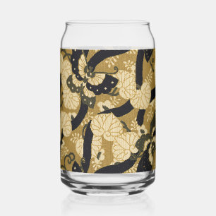 Vintage Japanese Butterfly G.A. Audsley Pattern Can Glass