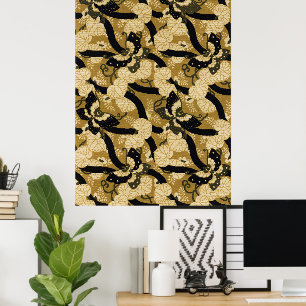 Vintage Japanese Butterfly G.A. Audsley Pattern Poster