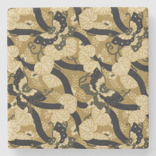 Vintage Japanese Butterfly G.A. Audsley Pattern Stone Coaster