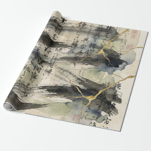 Vintage Japanese Calligraphy Art (1) Wrapping Paper