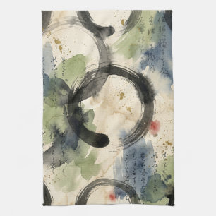 Vintage Japanese Calligraphy Art (3) Tea Towel