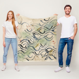 Vintage Japanese Calligraphy Art (6) Fleece Blanket