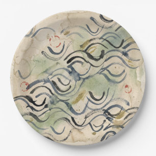 Vintage Japanese Calligraphy Art (6) Paper Plate