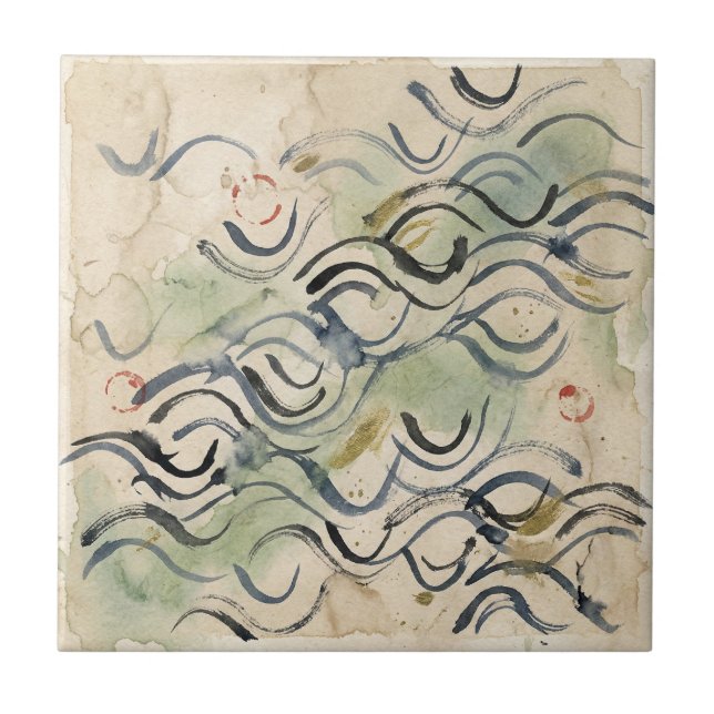 Vintage Japanese Calligraphy Art (6) Tile (Front)