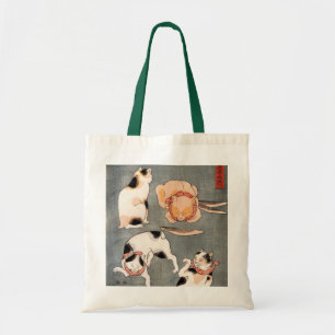 Vintage Japanese Cat Art Tote Bag