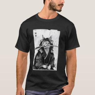 Vintage Japanese Cat Design T-Shirt