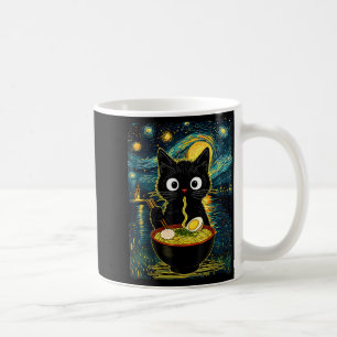 Vintage Japanese Cat Ramen Starry Night Van Gogh R Coffee Mug