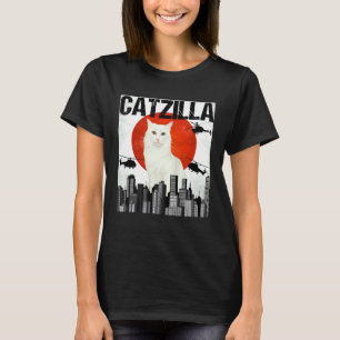 Vintage Japanese Catzilla Turkish Angora Cat T-Shirt