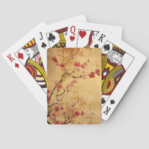 Vintage Japanese Cherry Blossom Playing Cards