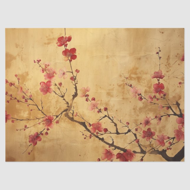 Vintage Japanese Cherry Blossom Tissue Paper (Front)