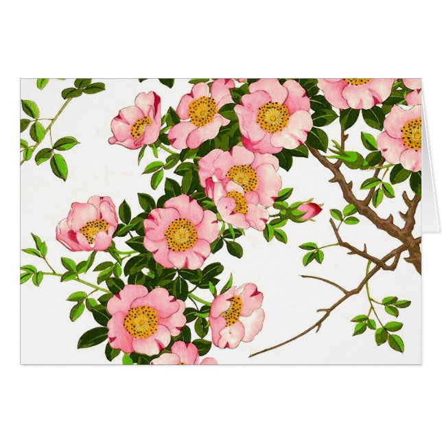 Vintage Japanese Cherry Blossoms, Pink and Gold (Front Horizontal)