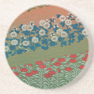 Vintage Japanese Chrysanthemum Dianthus Art Coaster
