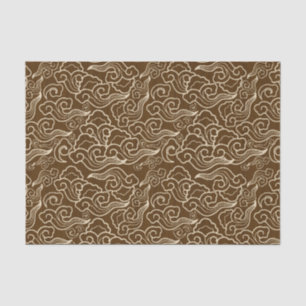 Vintage Japanese Clouds, Chocolate Brown Tissue Paper