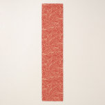 Vintage Japanese Clouds, Coral Orange Scarf<br><div class="desc">Long scarf in a vintage Japanese cloud pattern,  with a subtle,  striated,  raw silk texture - deep coral orange,  accented with soft pastel coral / apricot</div>