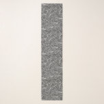 Vintage Japanese Clouds, Graphite Grey / Grey Scarf<br><div class="desc">Long scarf in a vintage Japanese cloud pattern,  with a subtle,  striated,  raw silk texture - graphite grey / grey,  accented with light silver grey</div>