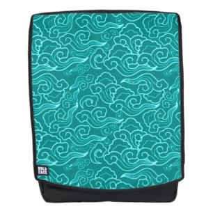 Vintage Japanese Clouds, Turquoise and Aqua Backpack