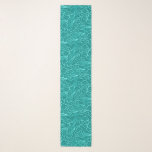 Vintage Japanese Clouds, Turquoise and Aqua Scarf<br><div class="desc">Long scarf in a vintage Japanese cloud pattern,  with a subtle,  striated,  raw silk texture - turquoise accented with soft aqua</div>