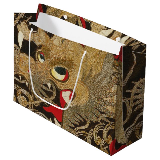 Vintage Japanese Dragon Large Gift Bag (Front Angled)