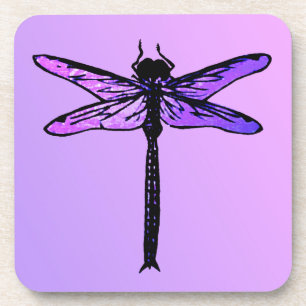 Vintage Japanese Dragonfly, amethyst purple Coaster