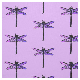 Vintage Japanese Dragonfly, amethyst purple Fabric