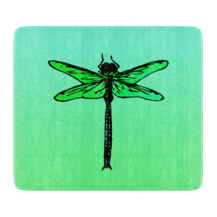 Vintage Japanese Dragonfly, emerald green Cutting Board