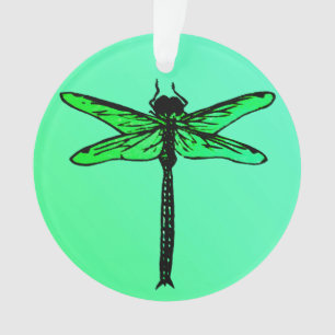 Vintage Japanese Dragonfly, emerald green Ornament