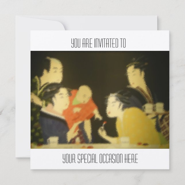 Vintage Japanese Family Gathering Invite/ Invitation (Front)