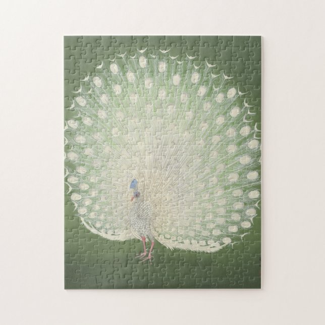 Vintage Japanese Fine Art | Peacock Jigsaw Puzzle (Vertical)