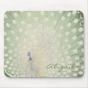 Vintage Japanese Fine Art Peacock Personalised Mouse Pad